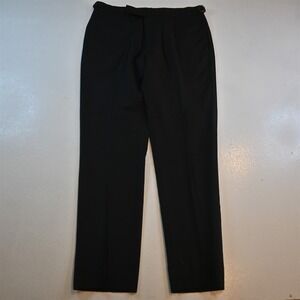 Suitsupply 32x32 Black Super 110s Wool Vitale Barberis Brescia Side Tab Pants